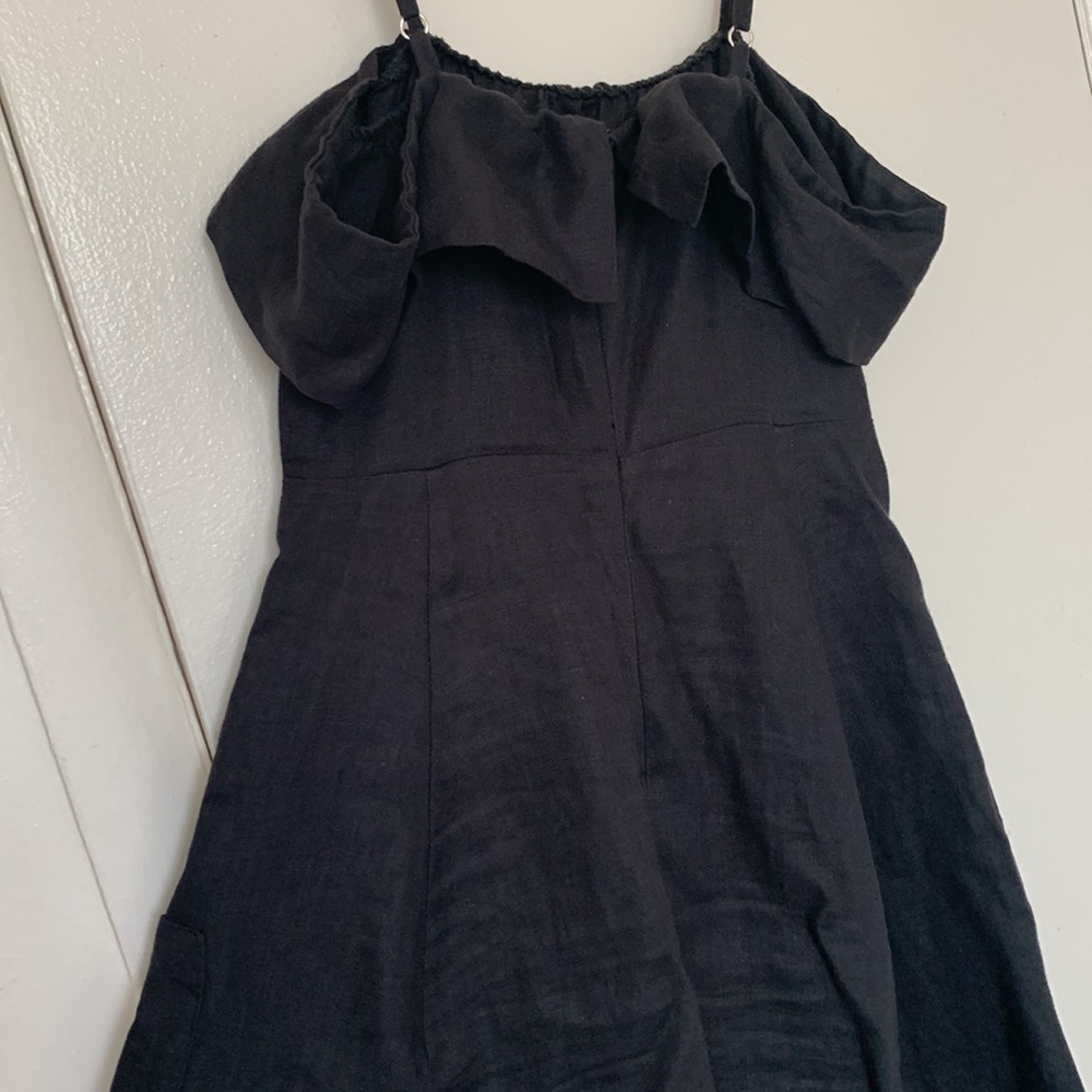 Reformation Jaclyn Black Linen Dress